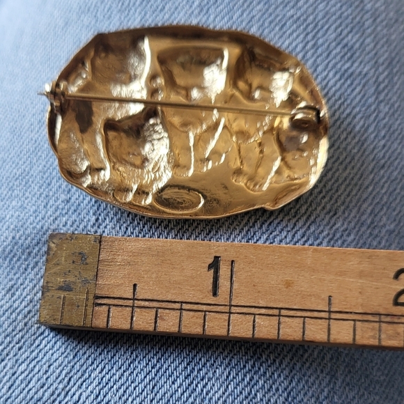 Two Vintage Cat Brooches Silver & Gold Tone K & Y - Picture 8 of 8